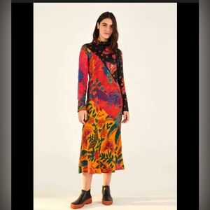 FARM RIO Mixed tropical pattern maxi dress